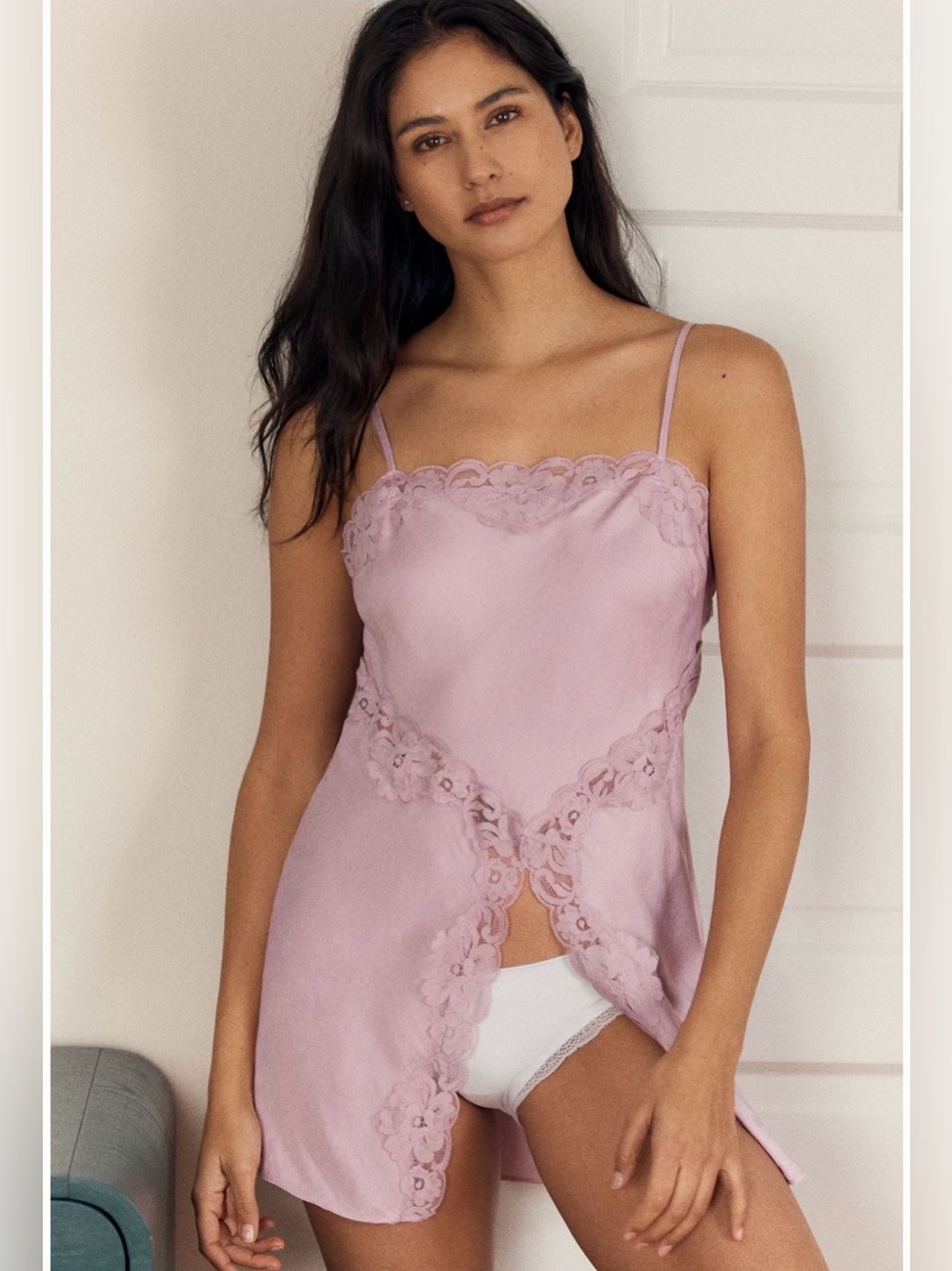 Lyrebird Silky Lace Fly Away Cami - lilac- sz small - NWT